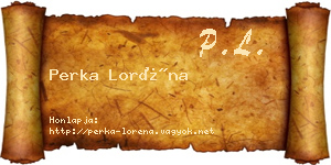 Perka Loréna névjegykártya